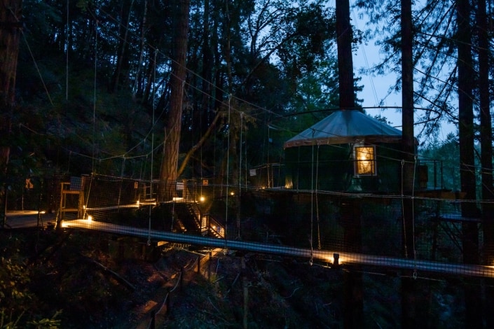 treehouse exterior night